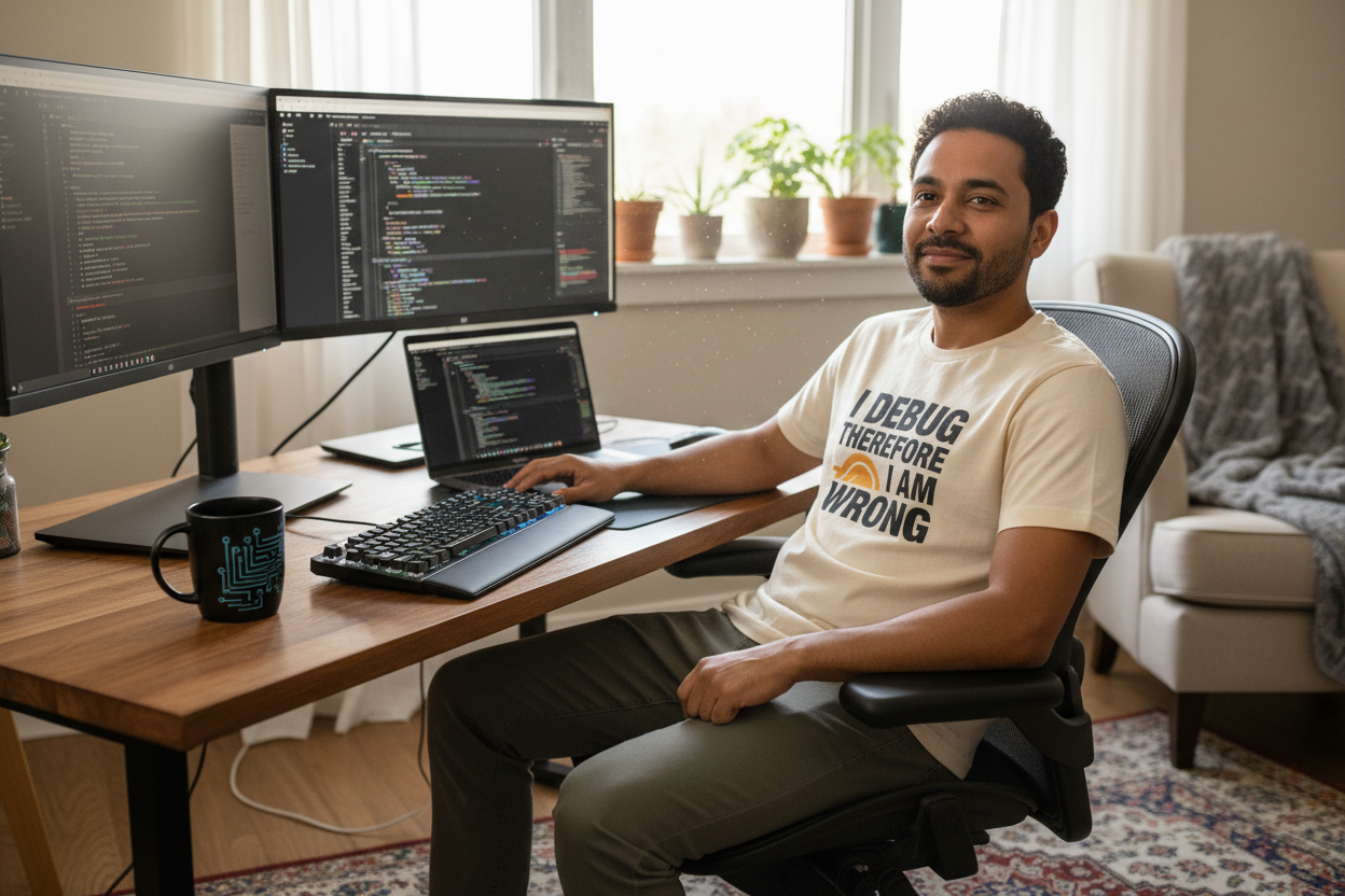 Developer at home office